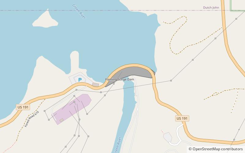Flaming Gorge Dam location map