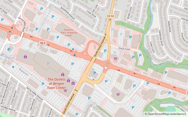 The Outlets at Bergen Town Center location map