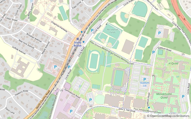 stony brook university track location map