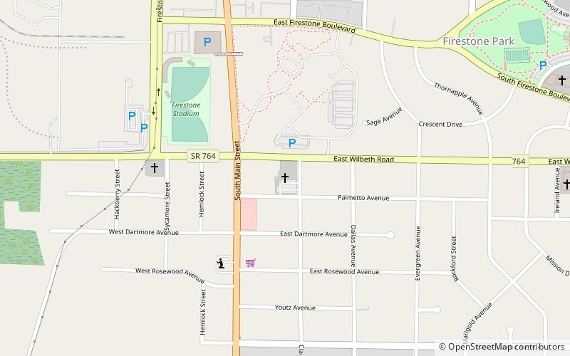 Firestone Stadium location map
