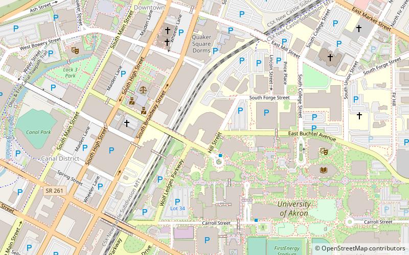 E. J. Thomas Hall location map