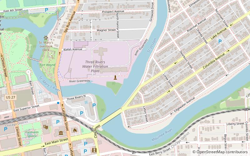 Fort Wayne Rivergreenway location map