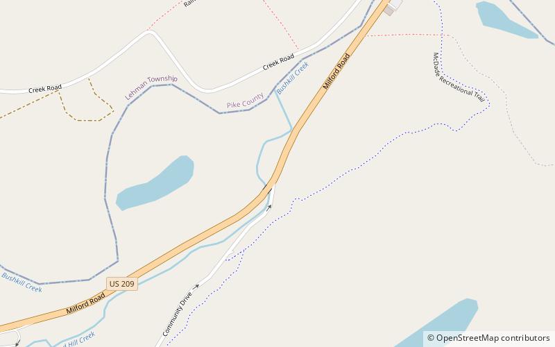 fort hyndshaw bushkill falls location map