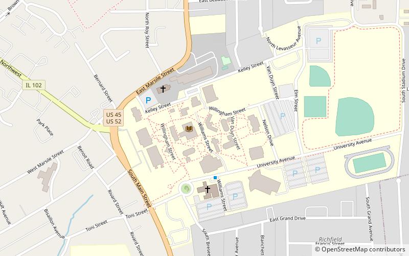 Olivet Nazarene University location map