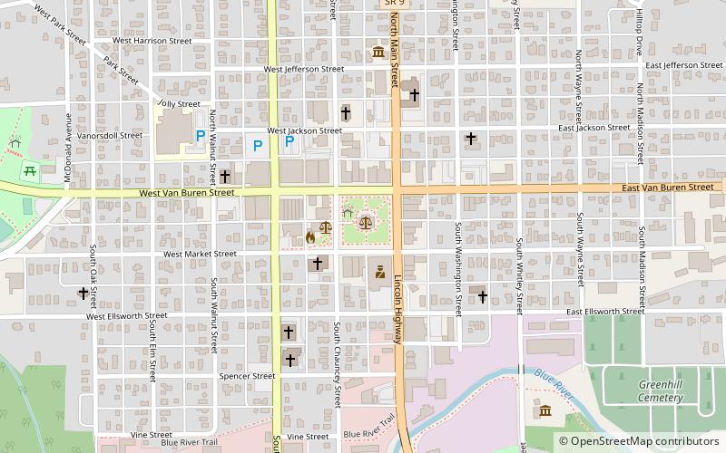 Whitley County Courthouse location map