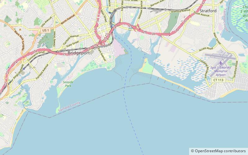 bridgeport harbor light location map