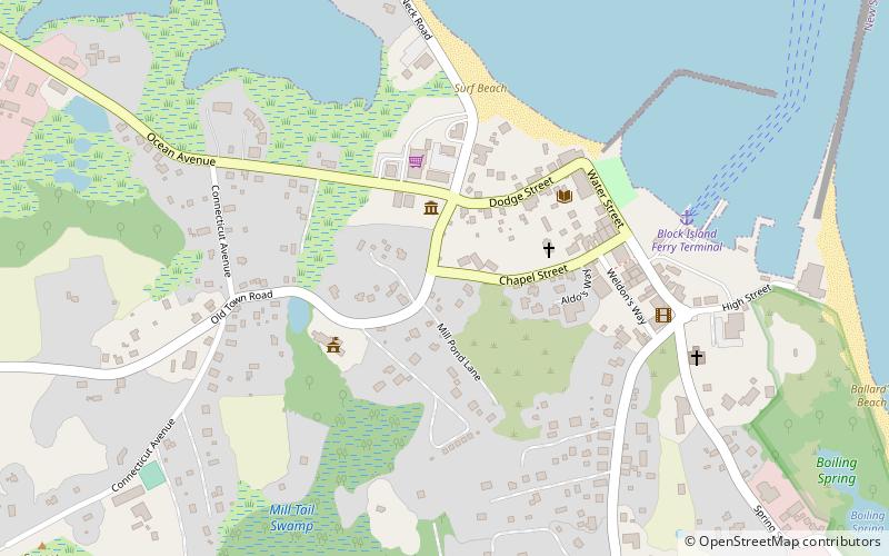 block island historical society museum location map