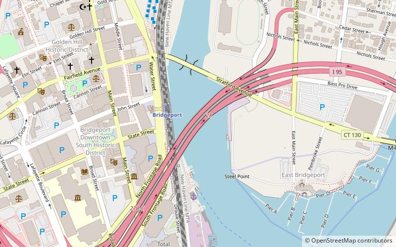 p t barnum bridge bridgeport location map