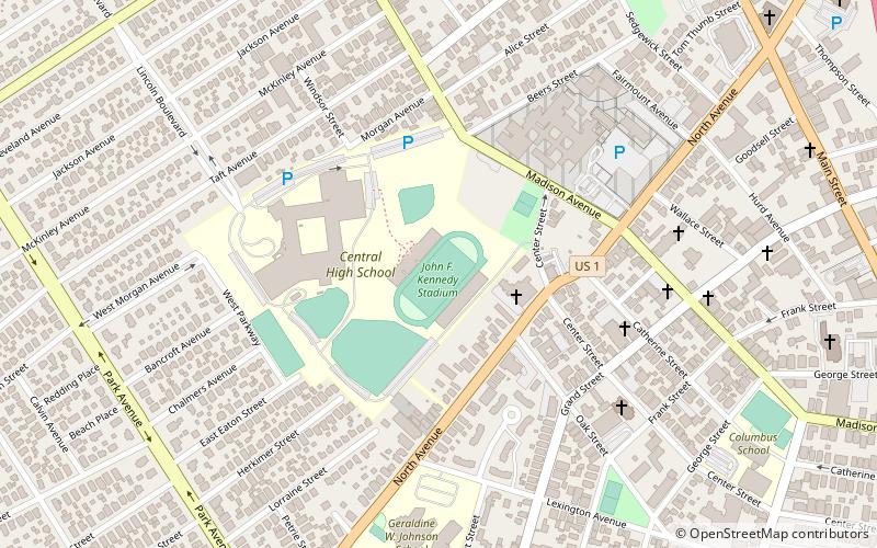 John F. Kennedy Stadium location map