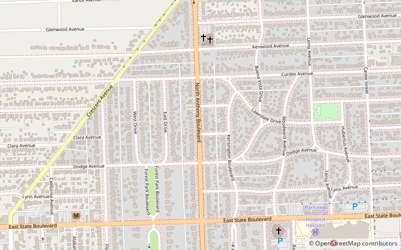 North Anthony Boulevard Historic District location map