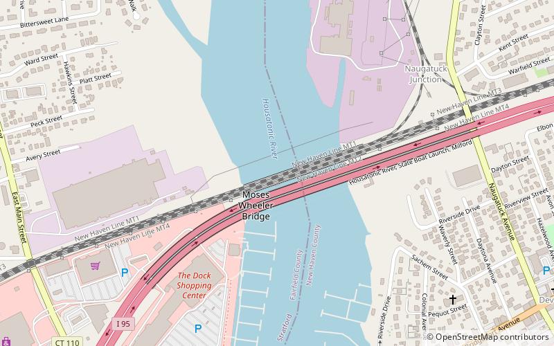 housatonic river railroad bridge stratford location map