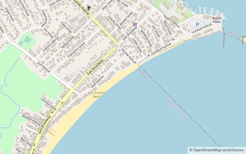 fort trumbull beach milford location map