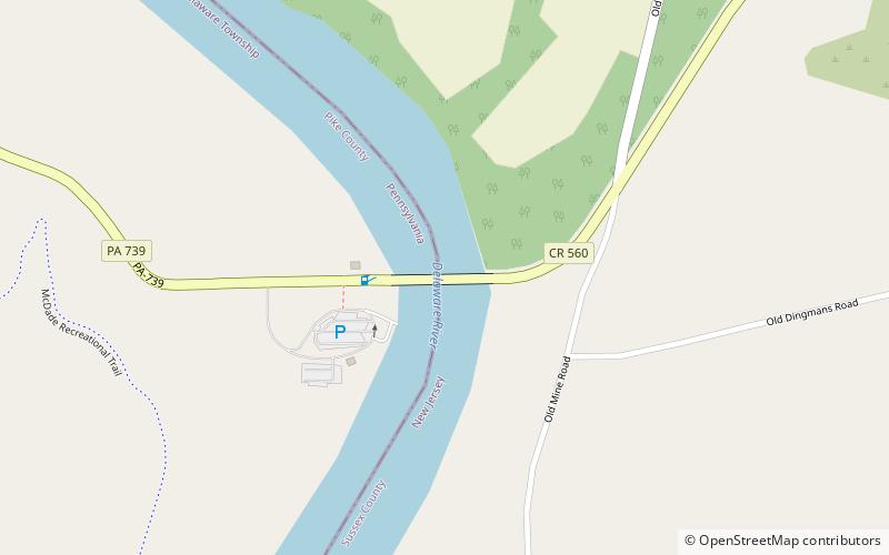 Dingman's Ferry Bridge location map