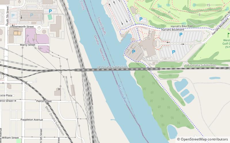 Union Pacific Missouri River Bridge location map