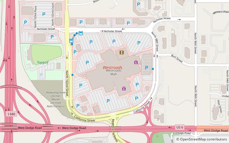 Westroads Mall location map