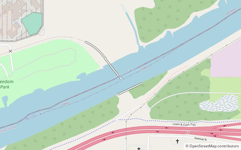 Illinois Central Missouri River Bridge location map