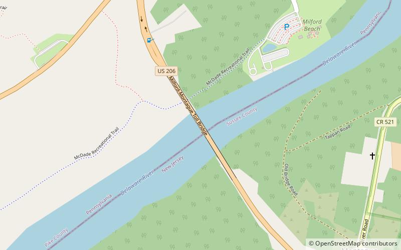 Milford–Montague Toll Bridge location map