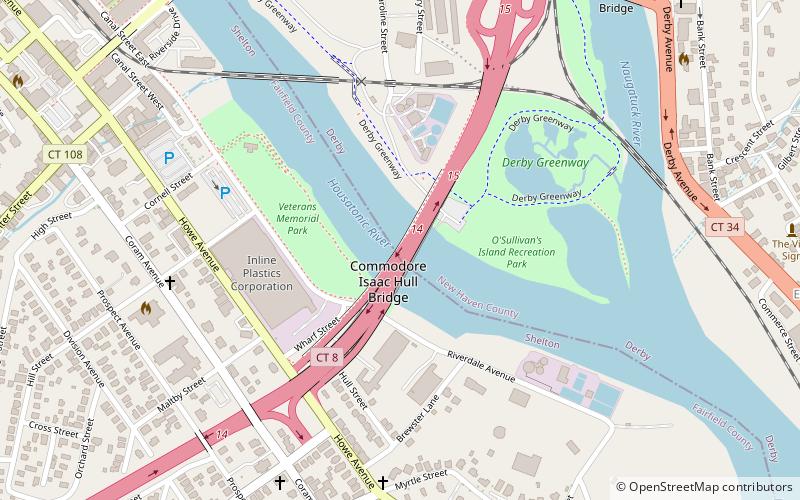 Commodore Isaac Hull Memorial Bridge location map
