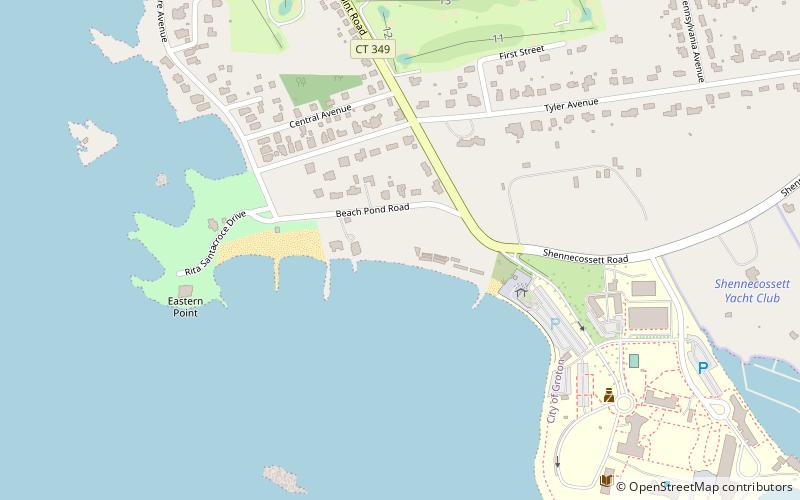 shennecossett beach groton location map