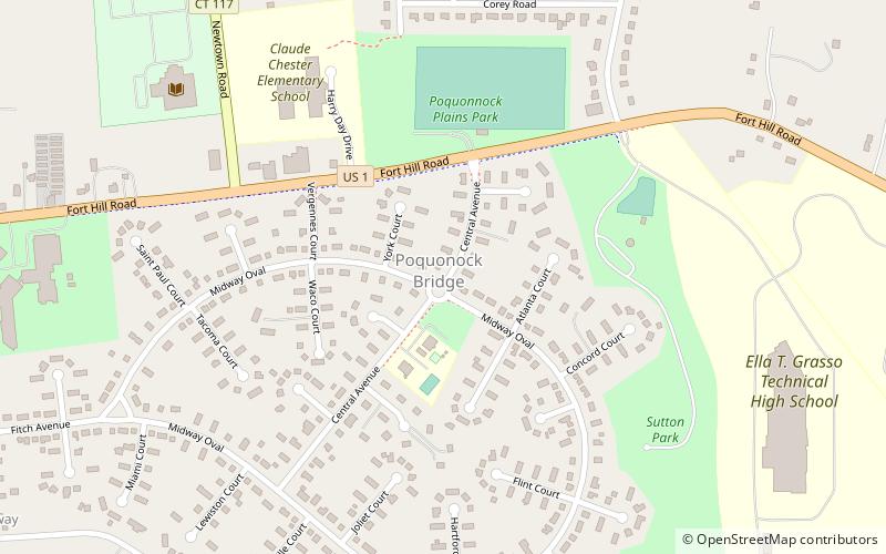 Poquonock Bridge location map