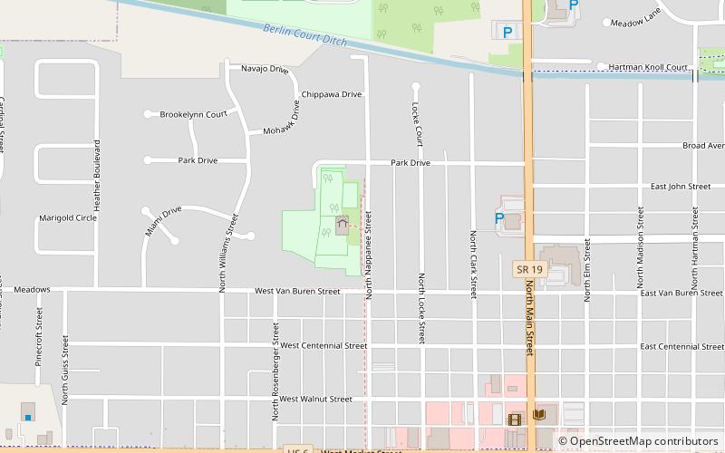 Nappanee West Park and Pavilion location map