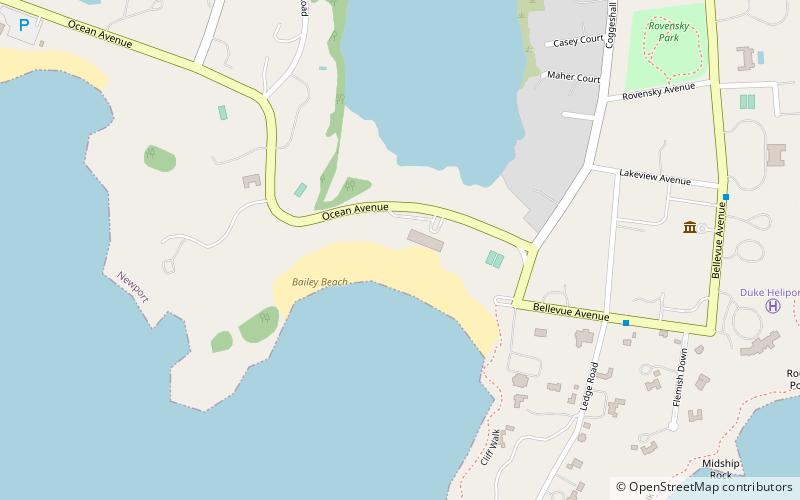 baileys beach newport location map