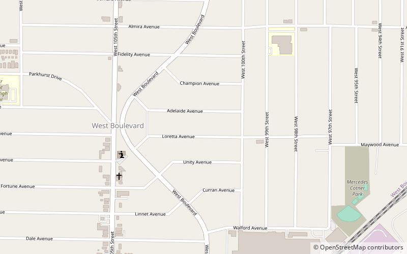 west boulevard cleveland location map