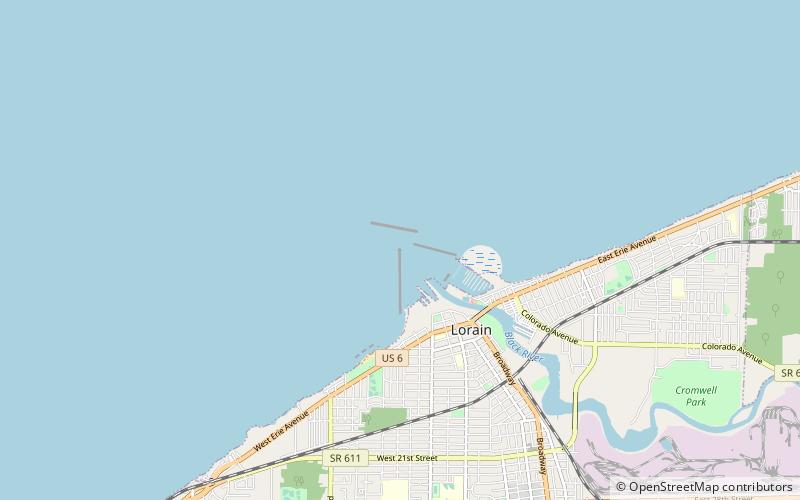 Lorain West Breakwater Light location map