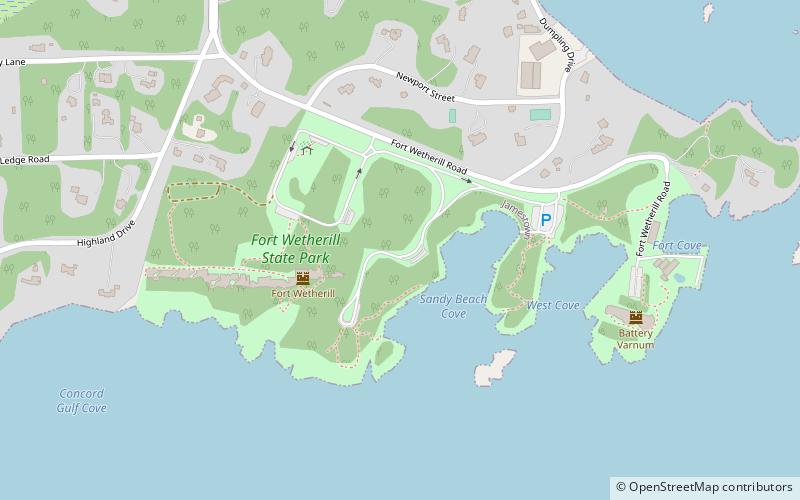 Fort Wetherill State Park location map