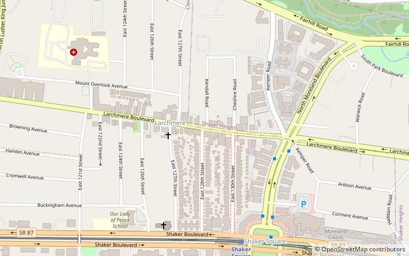 Woodland-Larchmere Commercial Historic District location map