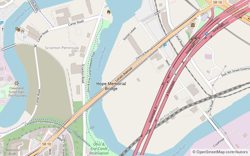Hope Memorial Bridge location map