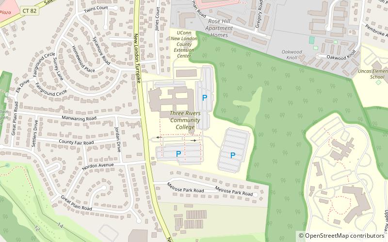 three rivers community college norwich location map