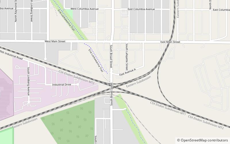 E.J. and E. Griffith Interlocking Tower location map