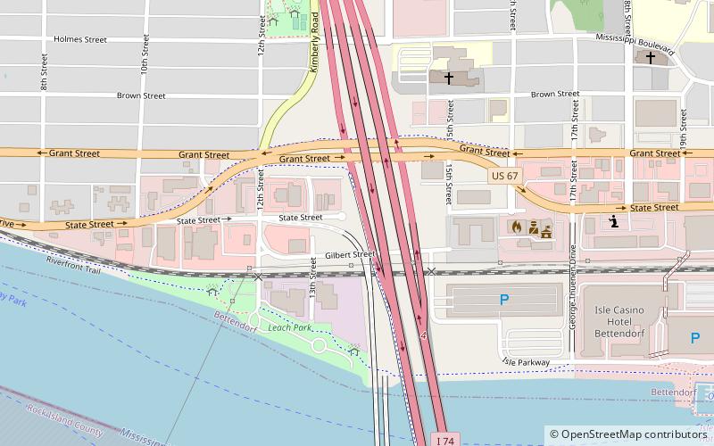 I-74 Bridge location map