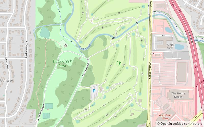 Duck Creek Park and Golf Course location map