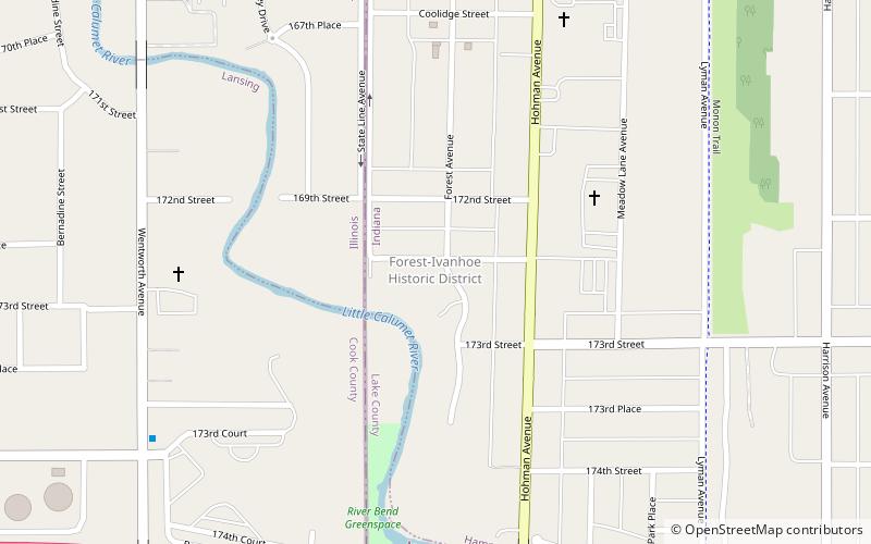 Forest–Ivanhoe Residential Historic District location map