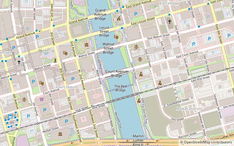 Court Avenue Bridge location map