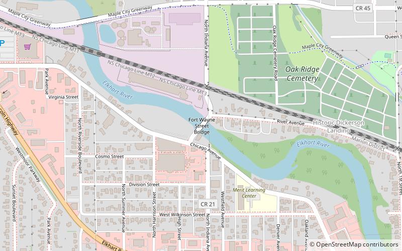 Fort Wayne Street Bridge location map