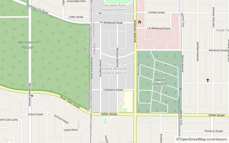 Forest–Moraine Residential Historic District location map