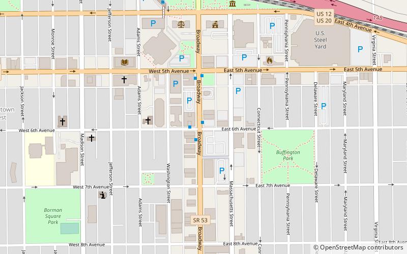Gary City Center Historic District location map