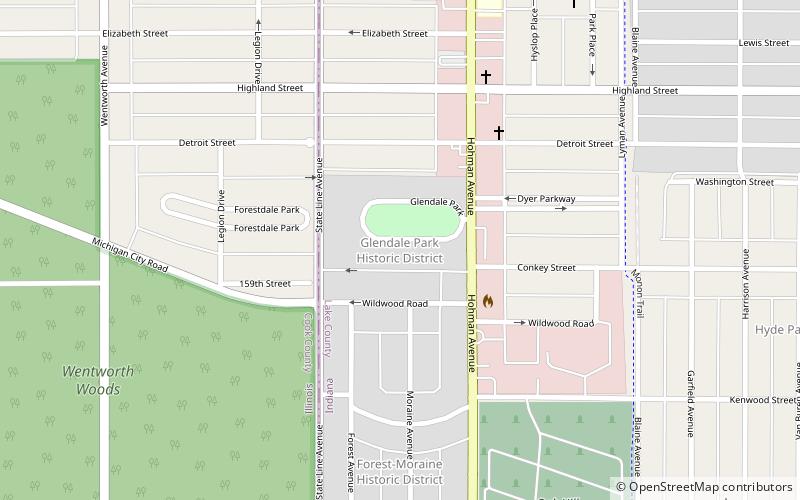 Glendale Park Historic District location map