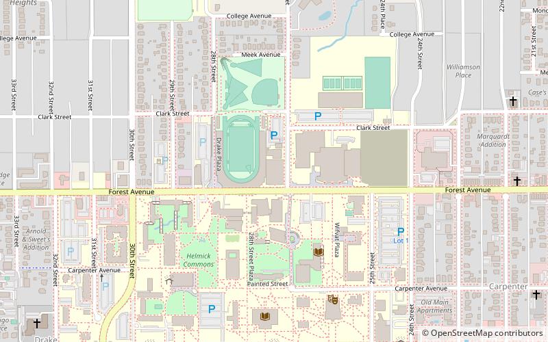 drake fieldhouse des moines location map