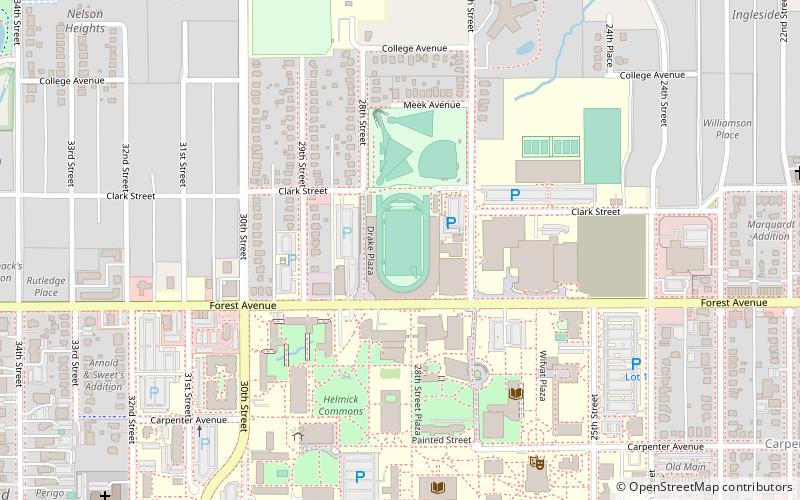 Drake Stadium location map