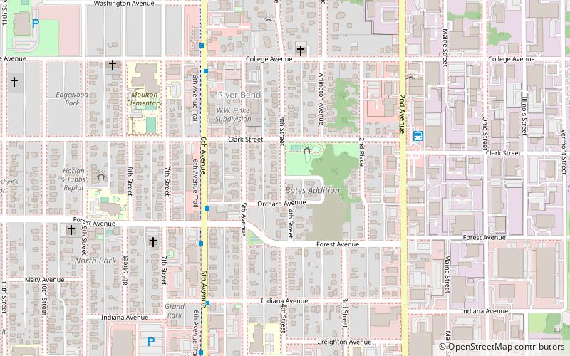 Bates Park Historic District location map