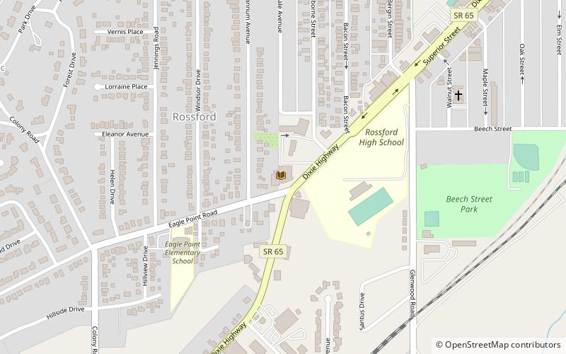 Rossford Public Library location map