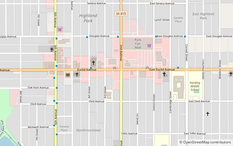 College Corner Commercial Historic Business District location map