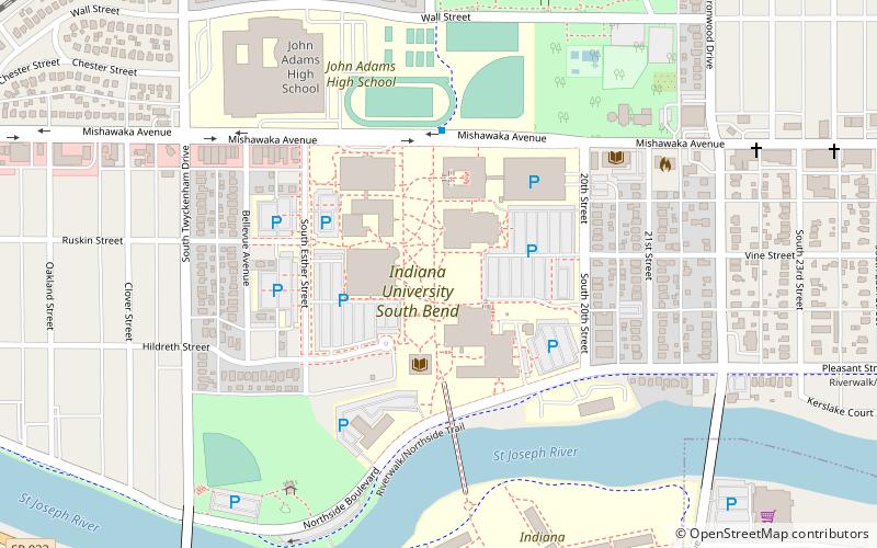 Indiana University South Bend location map