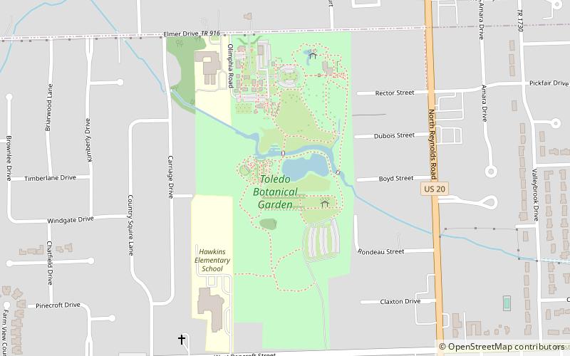 Toledo Botanical Garden location map