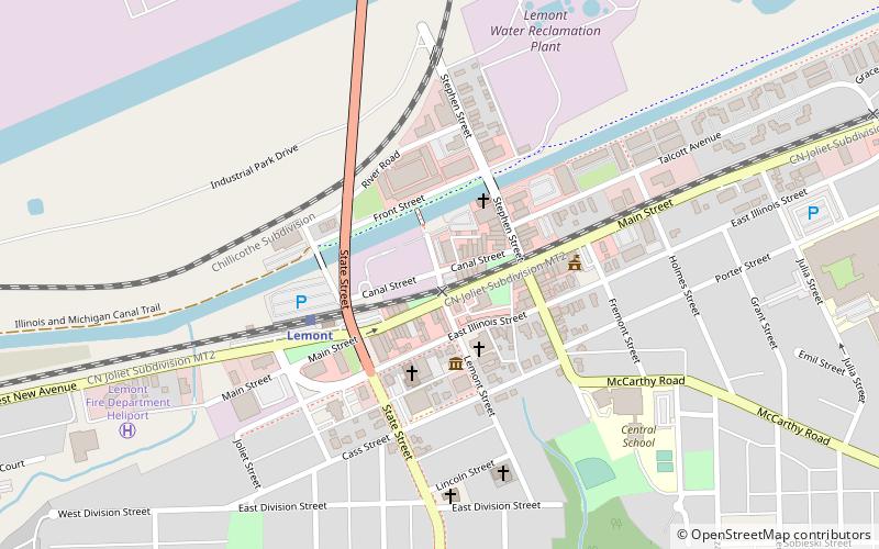 Lemont Downtown Historic District location map