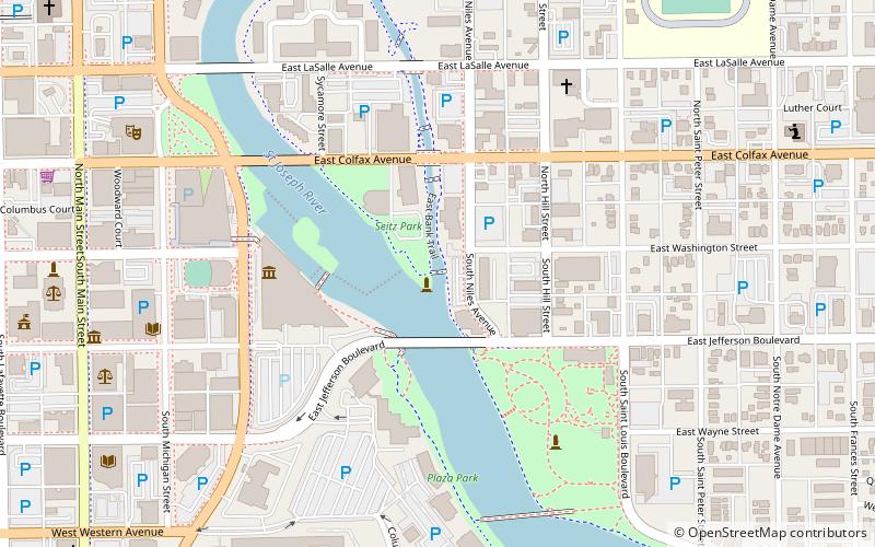 east bank trail riverwalk south bend location map